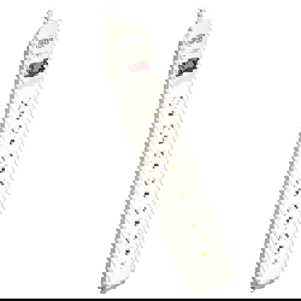 Protect It! Surge Protector, 6 AC Outlets, 4 ft Cord, 790 J, Light Gray